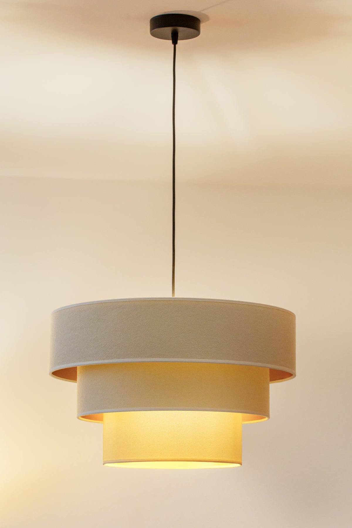 Lampa wisząca DUOLLA LUNETA LATTE 750008 kremowy/złoty 1xE27 średn.45cm
