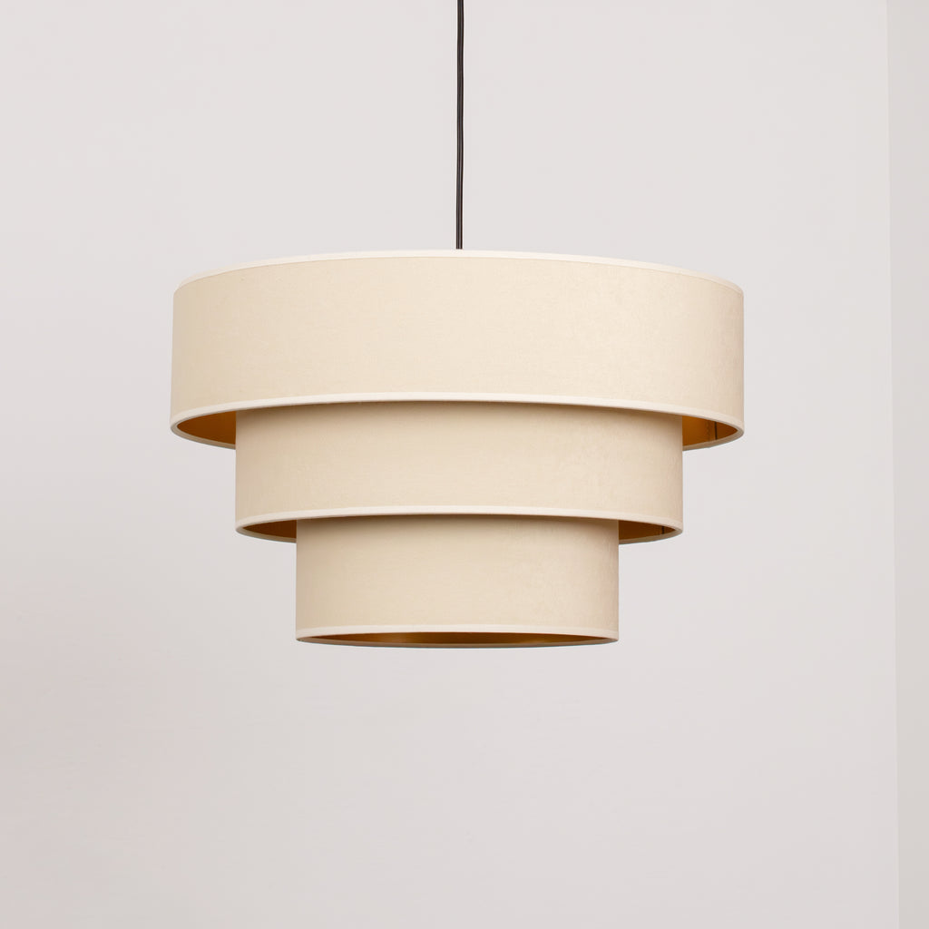 Lampa wisząca DUOLLA LUNETA LATTE 750008 kremowy/złoty 1xE27 średn.45cm