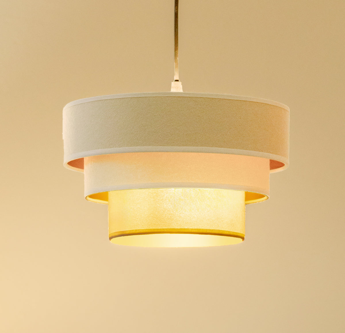 Lampa wisząca DUOLLA LUNETA LATTE 750039 kremowy/złoty 1xE27 średn.25cm