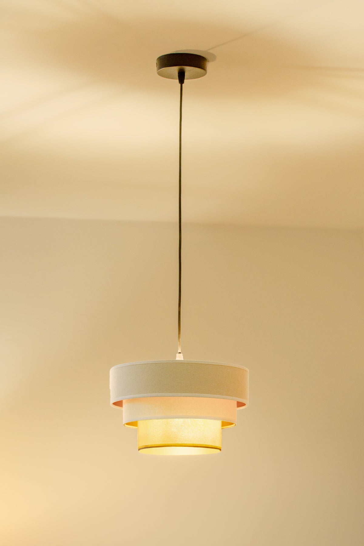 Lampa wisząca DUOLLA LUNETA LATTE 750039 kremowy/złoty 1xE27 średn.25cm