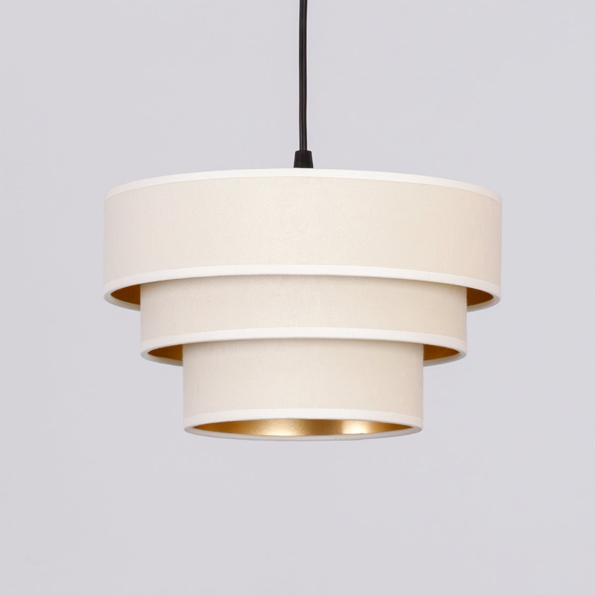 Lampa wisząca DUOLLA LUNETA LATTE 750039 kremowy/złoty 1xE27 średn.25cm