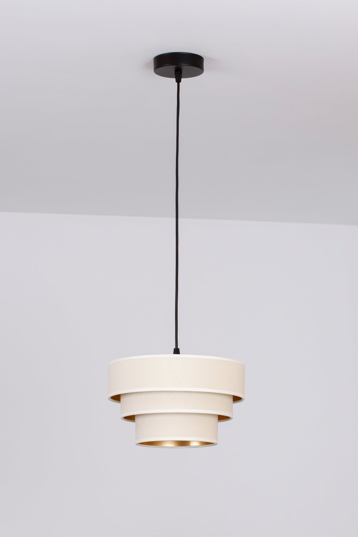 Lampa wisząca DUOLLA LUNETA LATTE 750039 kremowy/złoty 1xE27 średn.25cm