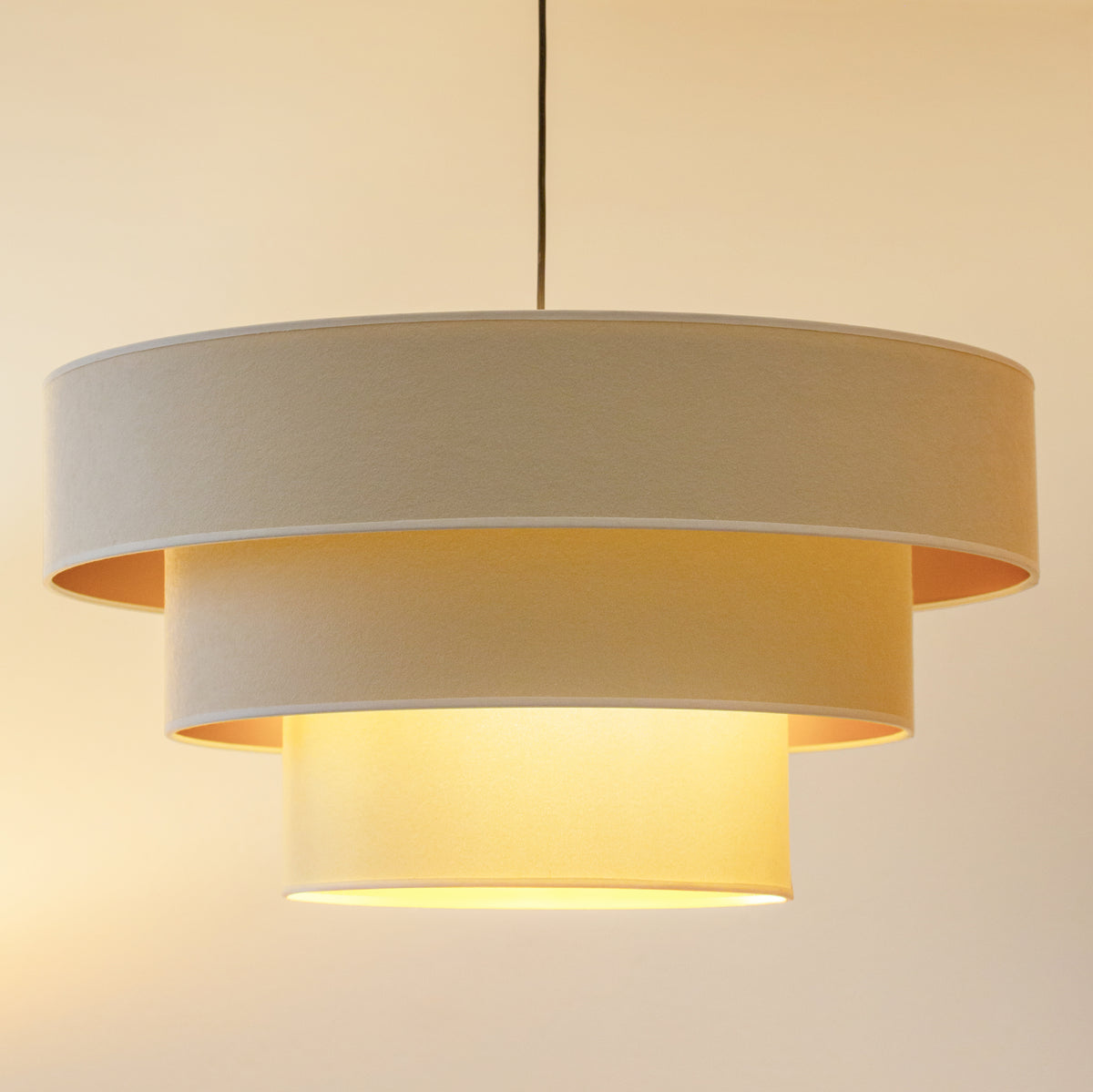 Lampa wisząca DUOLLA LUNETA LATTE 750046 kremowy/złoty 1xE27 średn.60cm