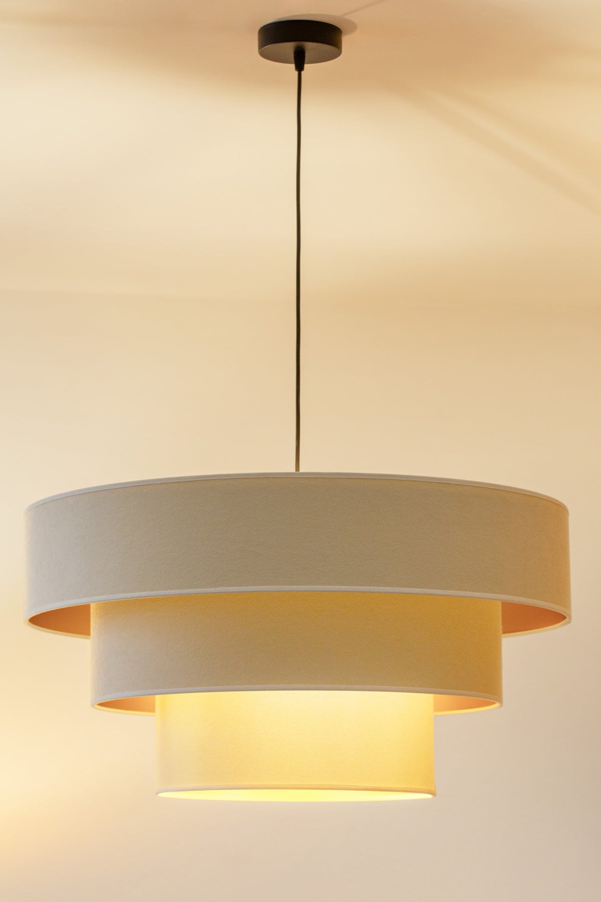 Lampa wisząca DUOLLA LUNETA LATTE 750046 kremowy/złoty 1xE27 średn.60cm