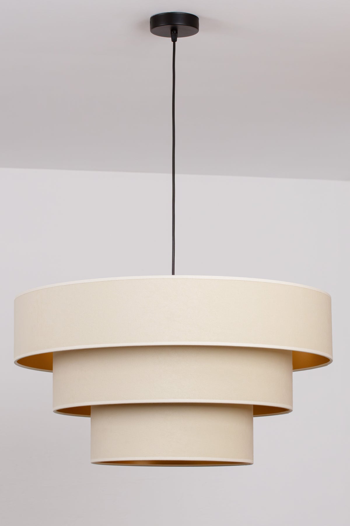Lampa wisząca DUOLLA LUNETA LATTE 750046 kremowy/złoty 1xE27 średn.60cm