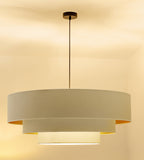 Lampa wisząca DUOLLA LUNETA LATTE 750084 kremowy/złoty 3xE27 średn.80cm