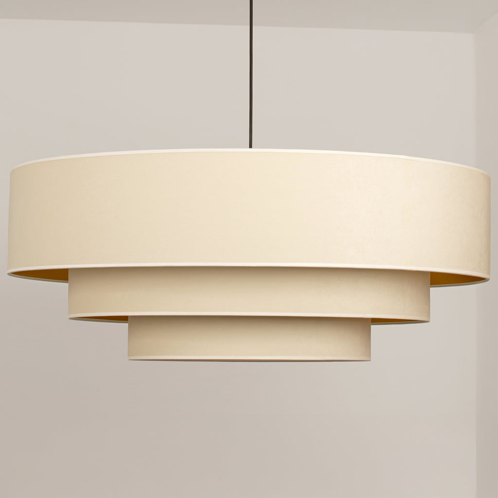 Lampa wisząca DUOLLA LUNETA LATTE 750084 kremowy/złoty 3xE27 średn.80cm