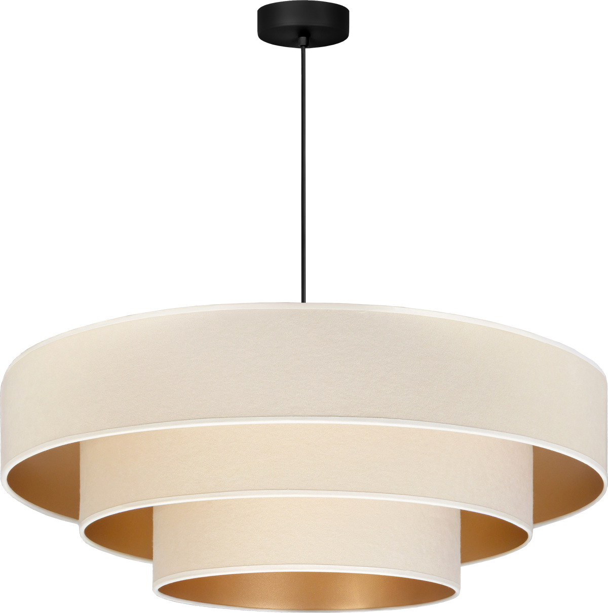 Lampa wisząca DUOLLA LUNETA LATTE 750084 kremowy/złoty 3xE27 średn.80cm