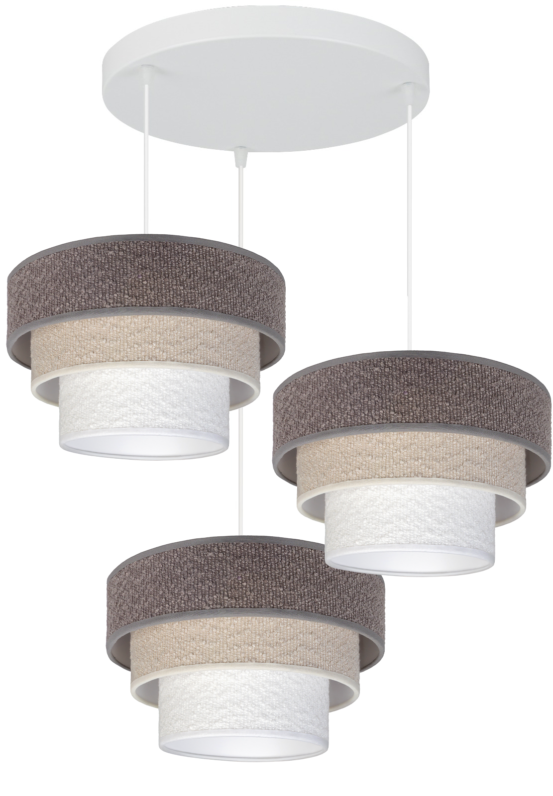 Lampa wisząca DUOLLA LUNETA MIX 751180 szary/biały 3xE27 średn.25cm