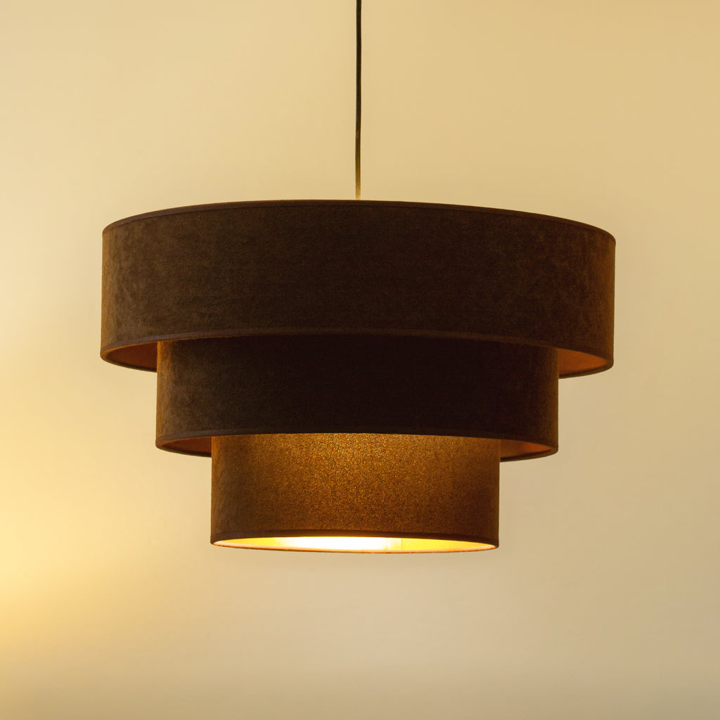 Lampa wisząca DUOLLA LUNETA MOCHA 750398 brązowy/złoty 1xE27 średn.45cm