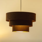 Lampa wisząca DUOLLA LUNETA MOCHA 750398 brązowy/złoty 1xE27 średn.45cm