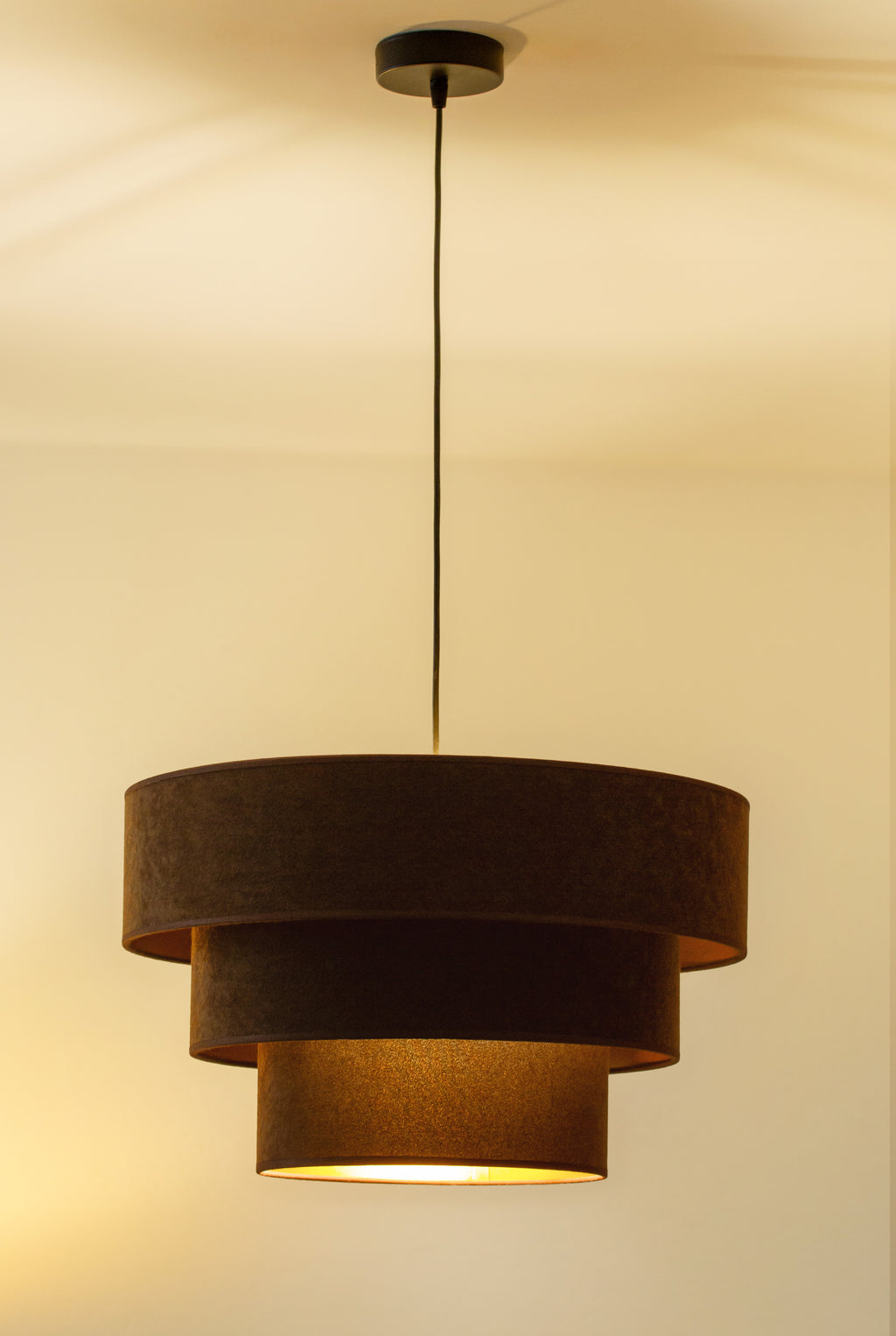 Lampa wisząca DUOLLA LUNETA MOCHA 750398 brązowy/złoty 1xE27 średn.45cm