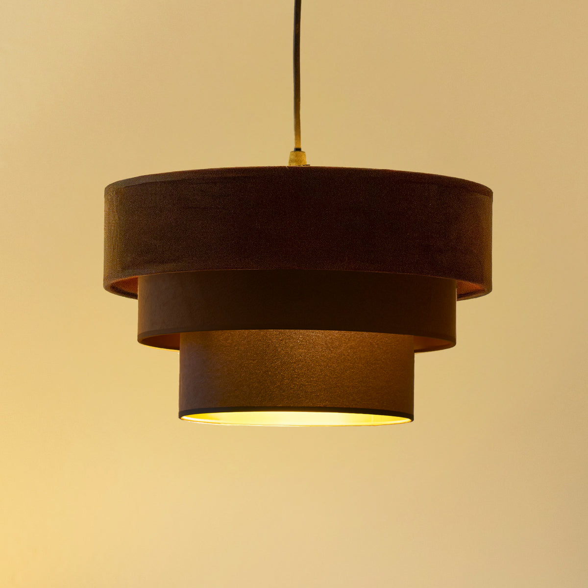 Lampa wisząca DUOLLA LUNETA MOKKA 750428 brązowy/złoty 1xE27 średn.25cm