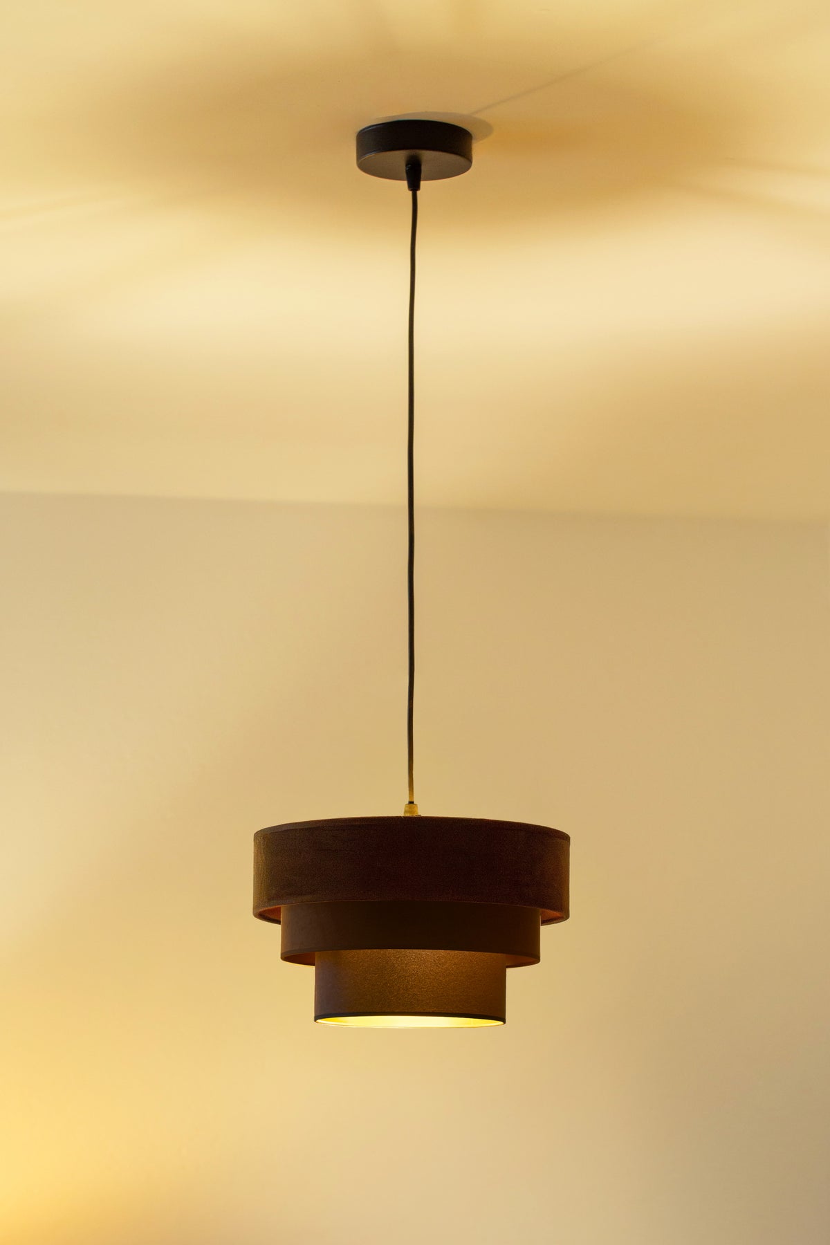 Lampa wisząca DUOLLA LUNETA MOKKA 750428 brązowy/złoty 1xE27 średn.25cm