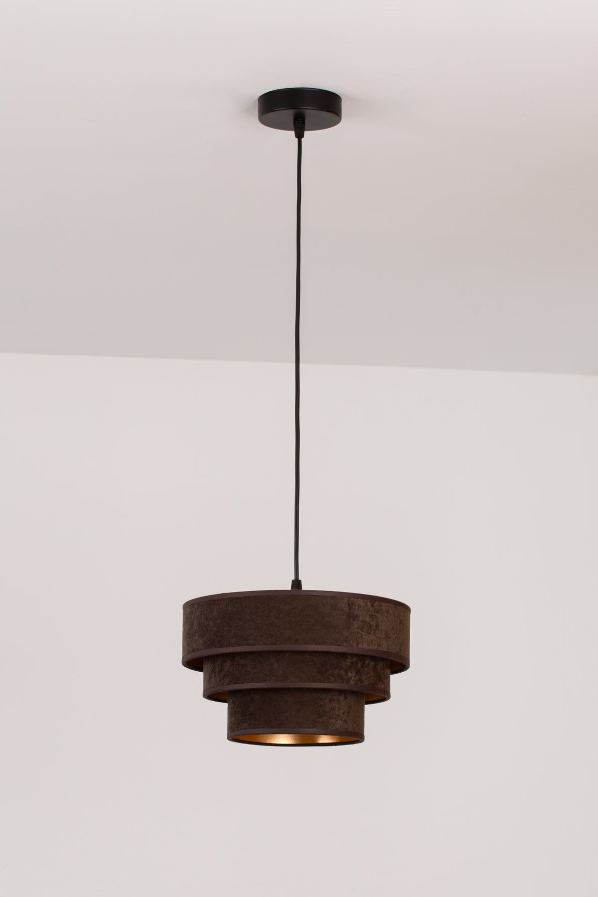Lampa wisząca DUOLLA LUNETA MOKKA 750428 brązowy/złoty 1xE27 średn.25cm