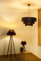 Lampa wisząca DUOLLA LUNETA MOKKA 750435 brązowy/złoty 1xE27 średn.60cm