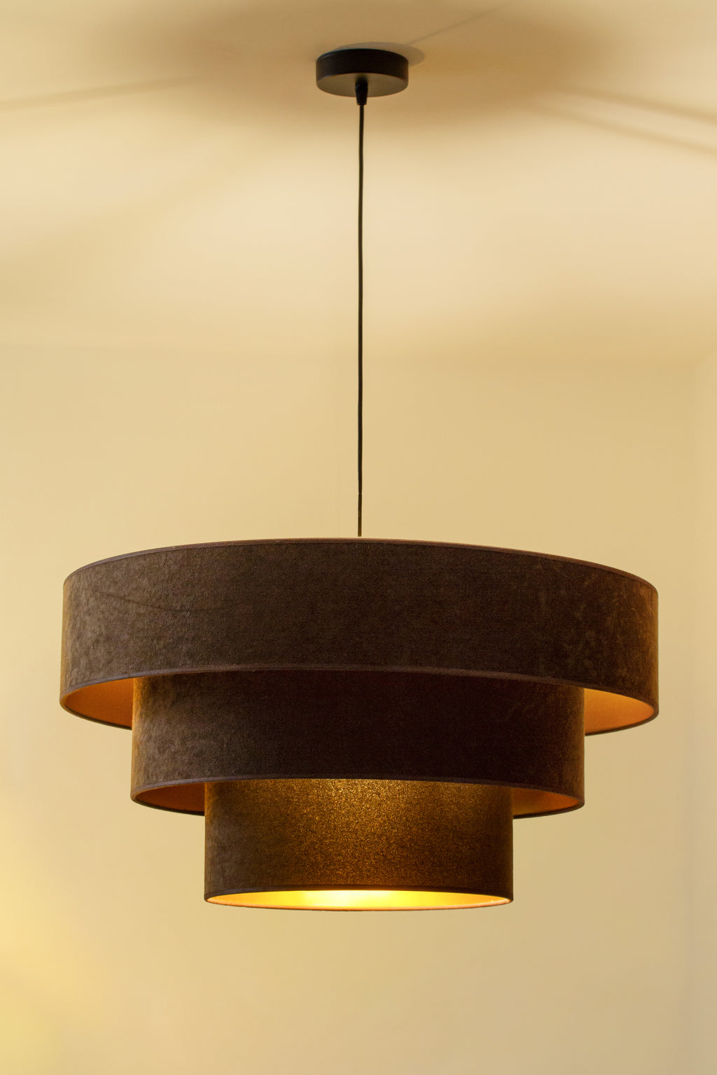 Lampa wisząca DUOLLA LUNETA MOKKA 750435 brązowy/złoty 1xE27 średn.60cm