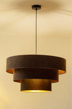 Lampa wisząca DUOLLA LUNETA MOKKA 750435 brązowy/złoty 1xE27 średn.60cm
