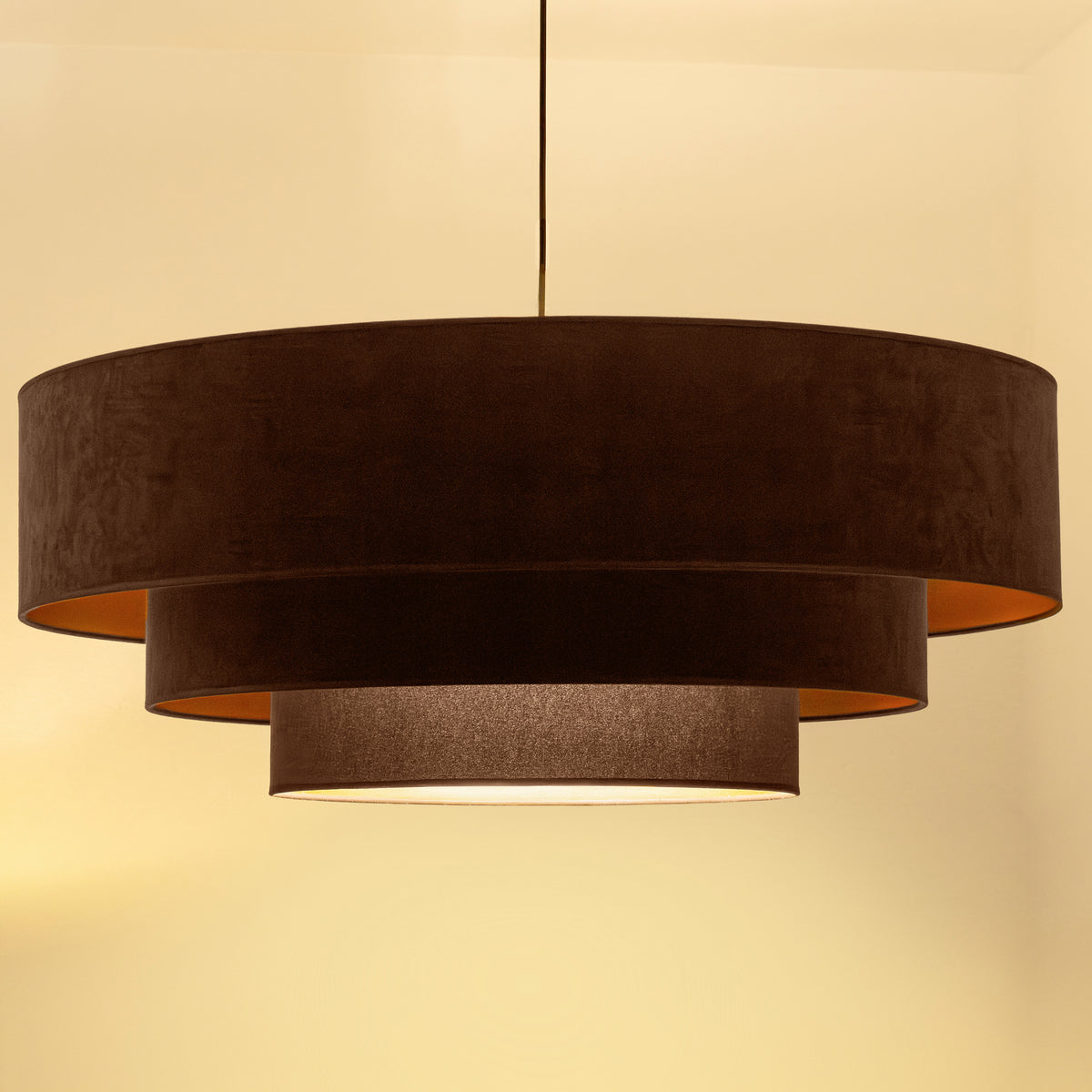 Lampa wisząca DUOLLA LUNETA MOKKA 750473 brązowy/złoty 3xE27 średn.80cm