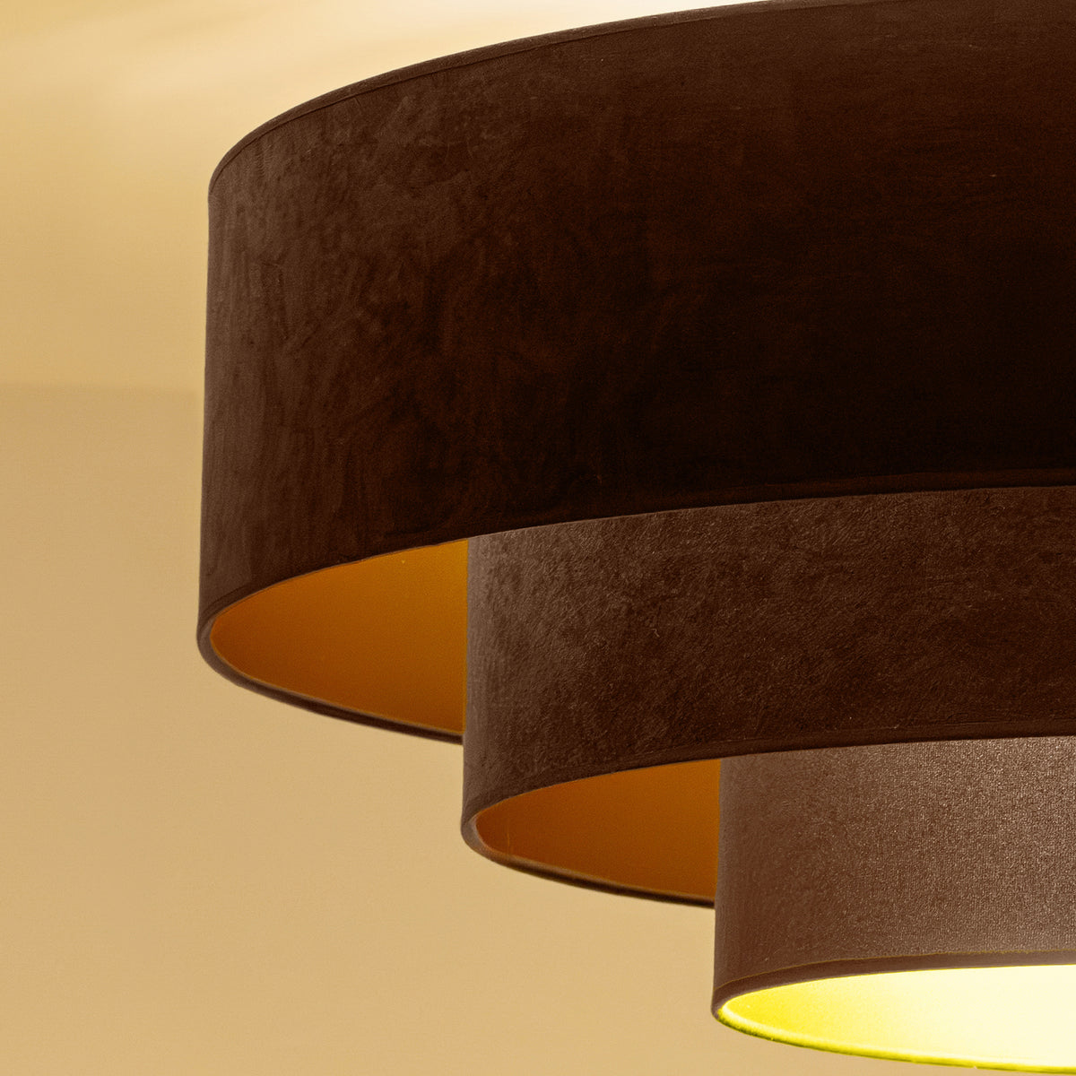 Lampa wisząca DUOLLA LUNETA MOKKA 750473 brązowy/złoty 3xE27 średn.80cm