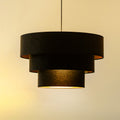 Lampa wisząca DUOLLA LUNETA NERO 750527 czarny/złoty 1xE27 średn.45cm