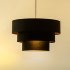Lampa wisząca DUOLLA LUNETA NERO 750527 czarny/złoty 1xE27 średn.45cm