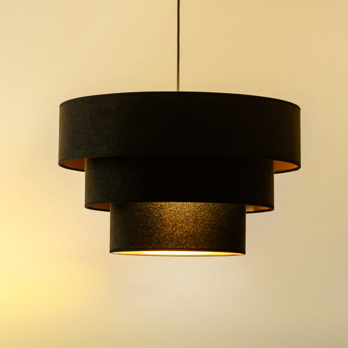 Lampa wisząca DUOLLA LUNETA NERO 750527 czarny/złoty 1xE27 średn.45cm
