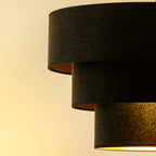 Lampa wisząca DUOLLA LUNETA NERO 750527 czarny/złoty 1xE27 średn.45cm