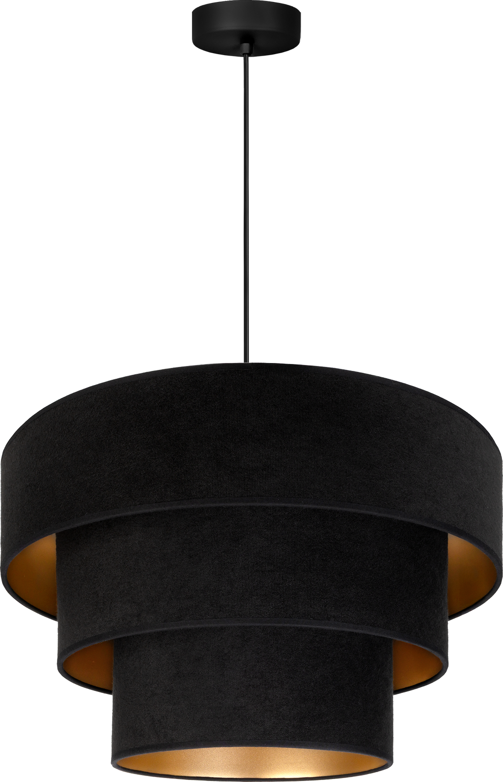 Lampa wisząca DUOLLA LUNETA NERO 750527 czarny/złoty 1xE27 średn.45cm