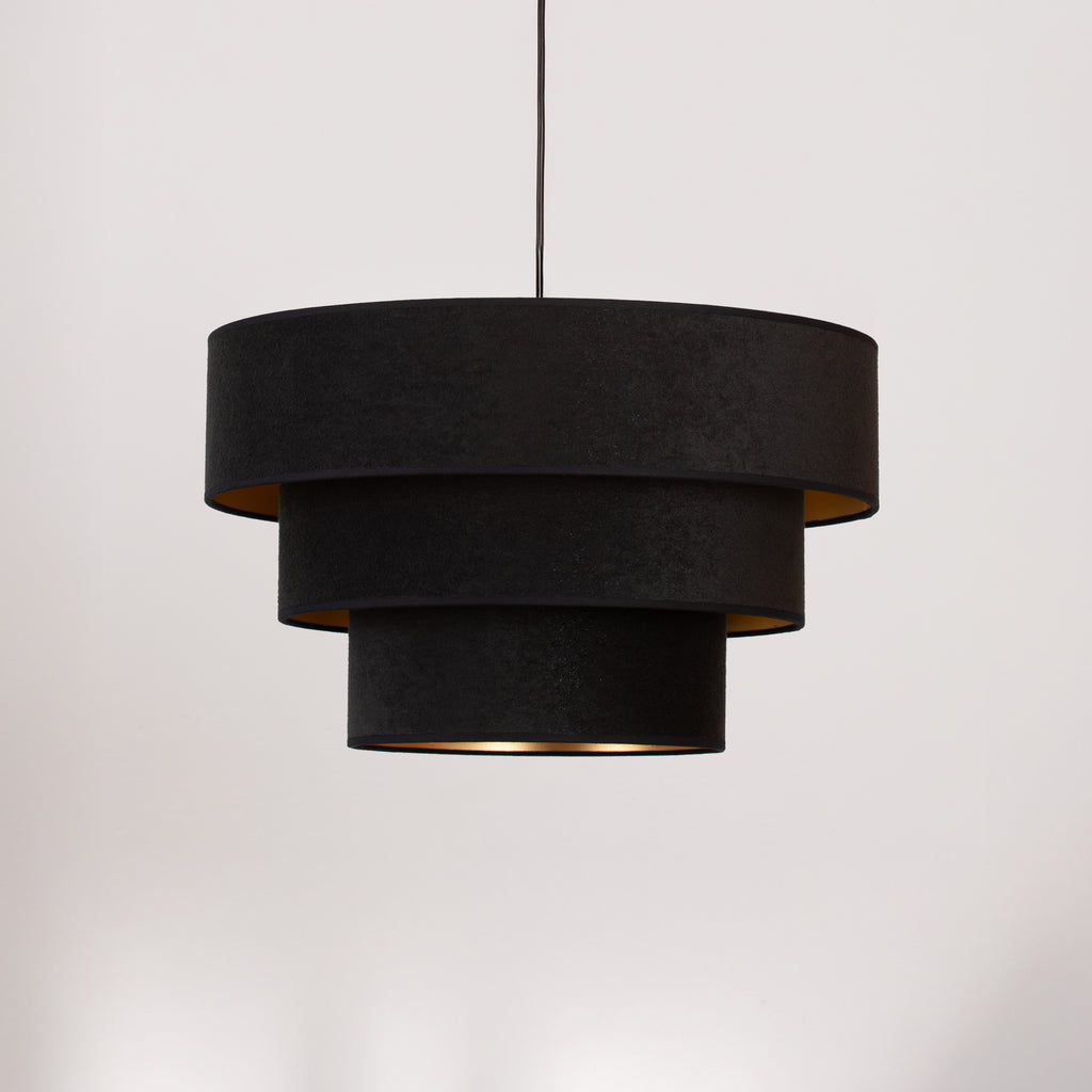 Lampa wisząca DUOLLA LUNETA NERO 750527 czarny/złoty 1xE27 średn.45cm