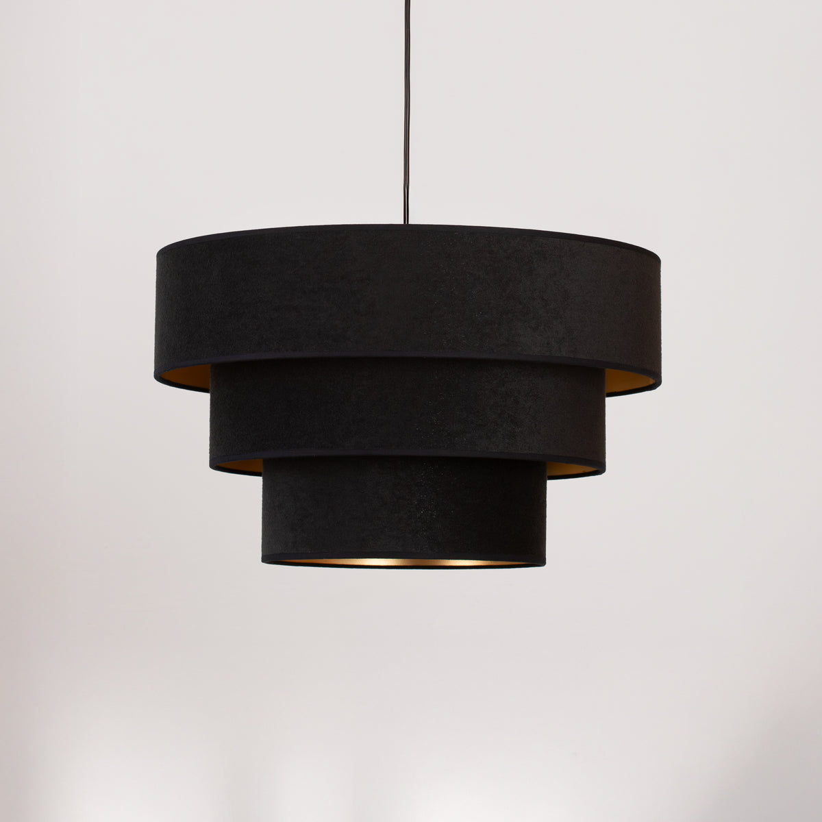 Lampa wisząca DUOLLA LUNETA NERO 750527 czarny/złoty 1xE27 średn.45cm