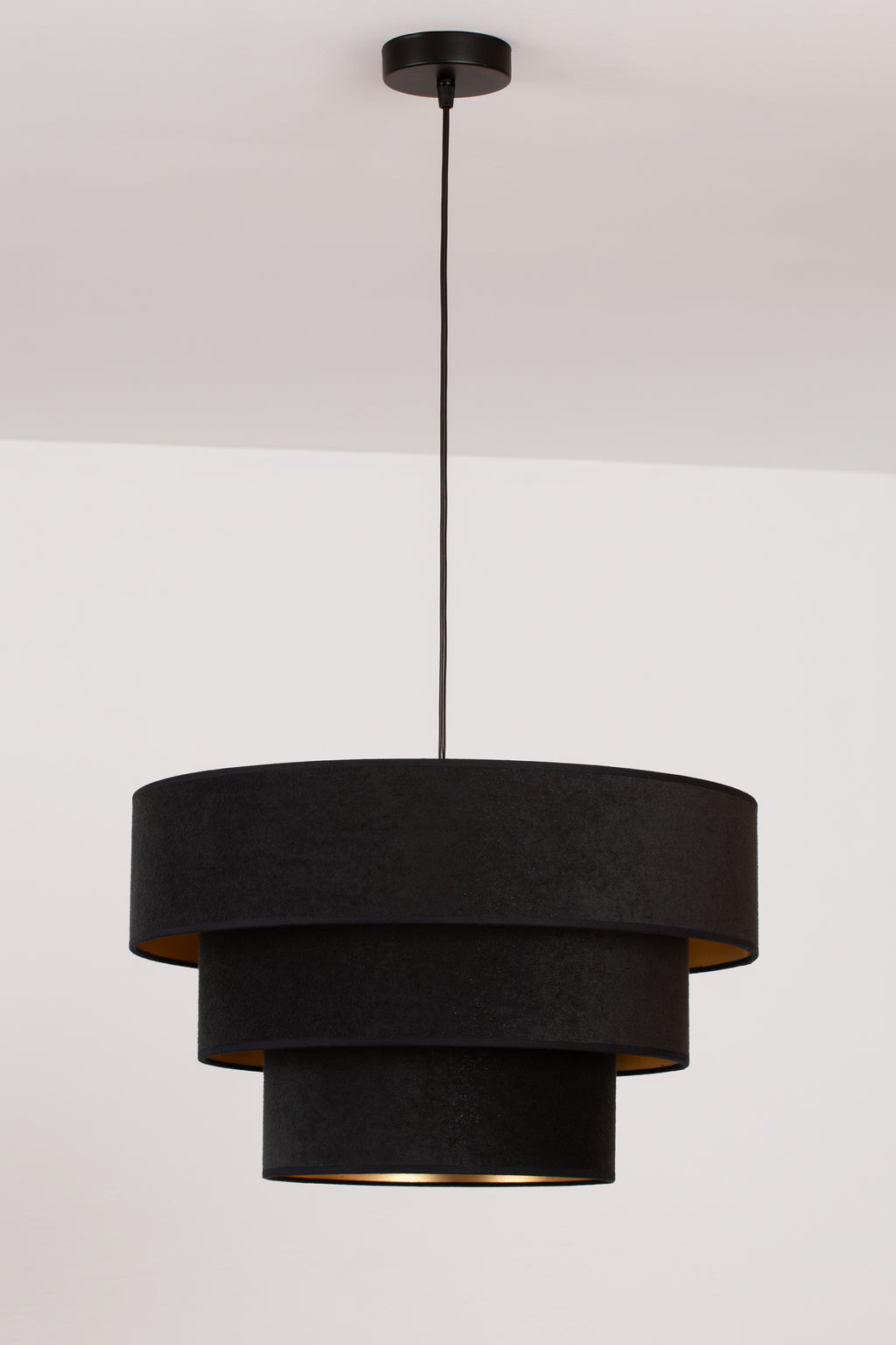 Lampa wisząca DUOLLA LUNETA NERO 750527 czarny/złoty 1xE27 średn.45cm