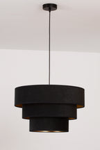 Lampa wisząca DUOLLA LUNETA NERO 750527 czarny/złoty 1xE27 średn.45cm