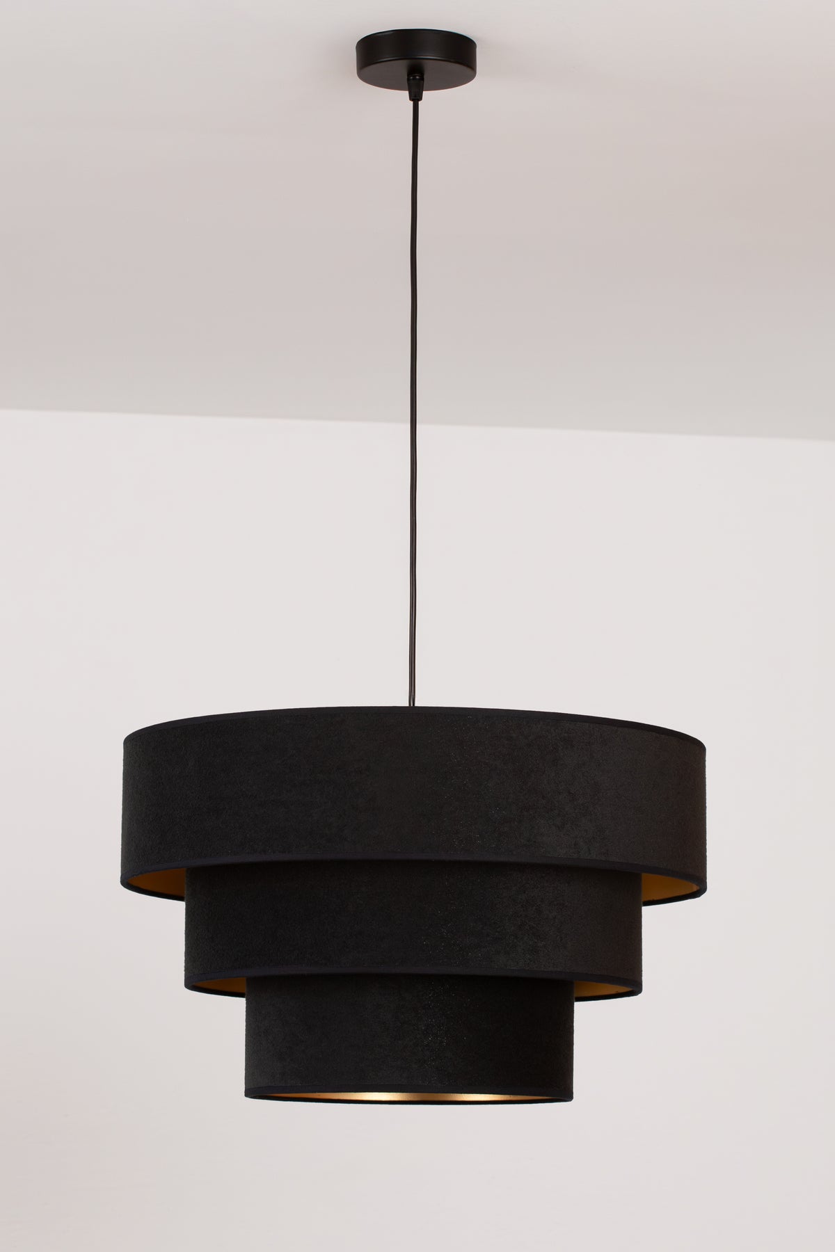 Lampa wisząca DUOLLA LUNETA NERO 750527 czarny/złoty 1xE27 średn.45cm