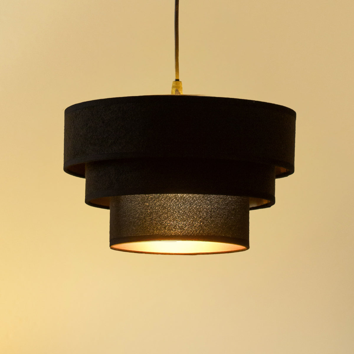 Lampa wisząca DUOLLA LUNETA NERO 750558 czarny/złoty 1xE27 średn.25cm