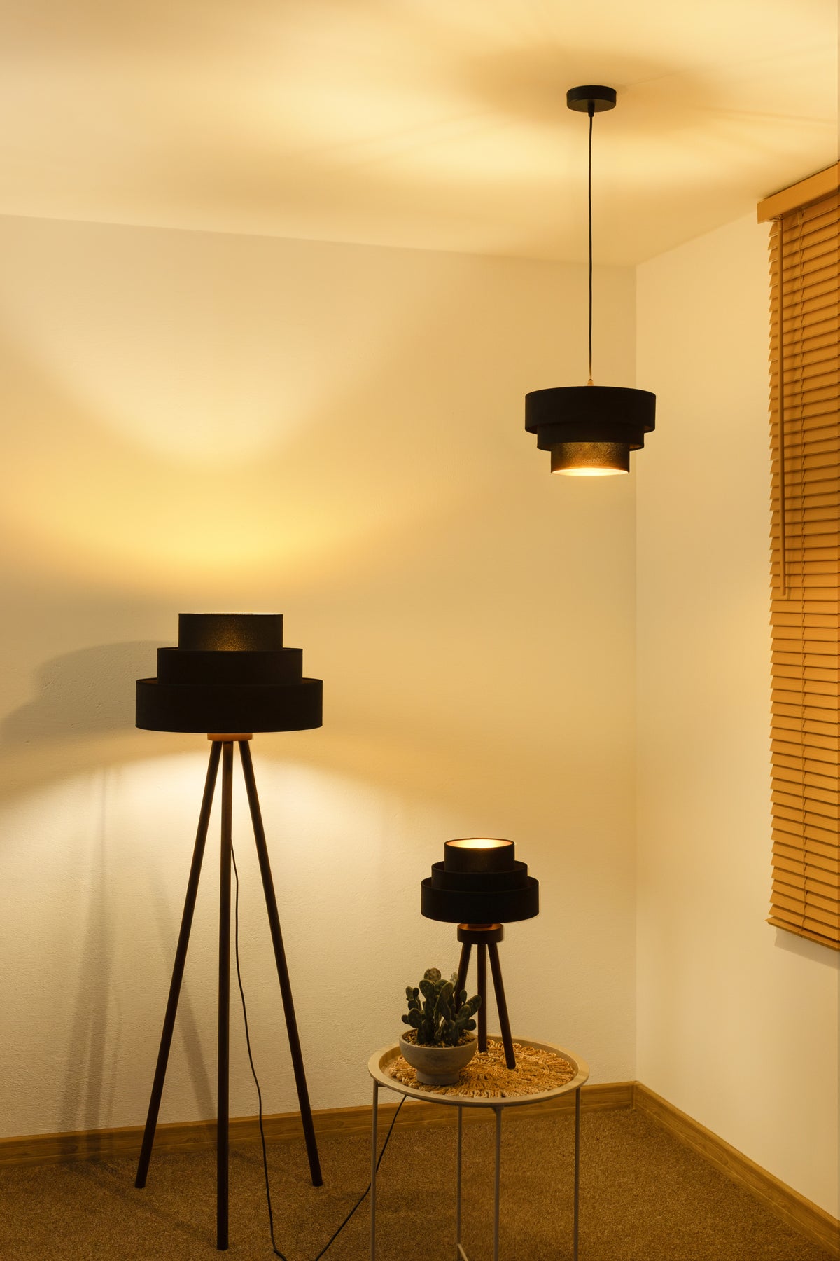 Lampa wisząca DUOLLA LUNETA NERO 750558 czarny/złoty 1xE27 średn.25cm