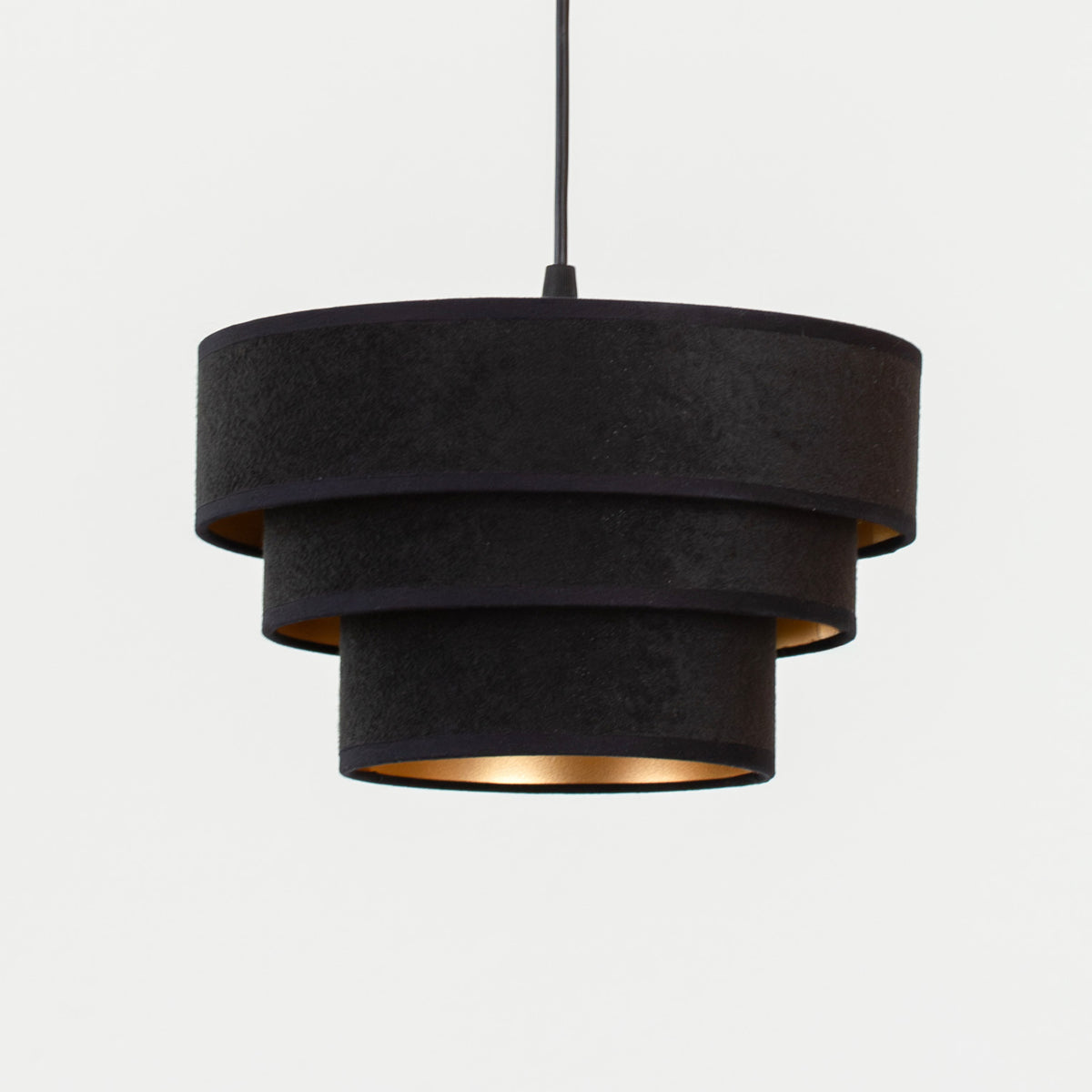 Lampa wisząca DUOLLA LUNETA NERO 750558 czarny/złoty 1xE27 średn.25cm