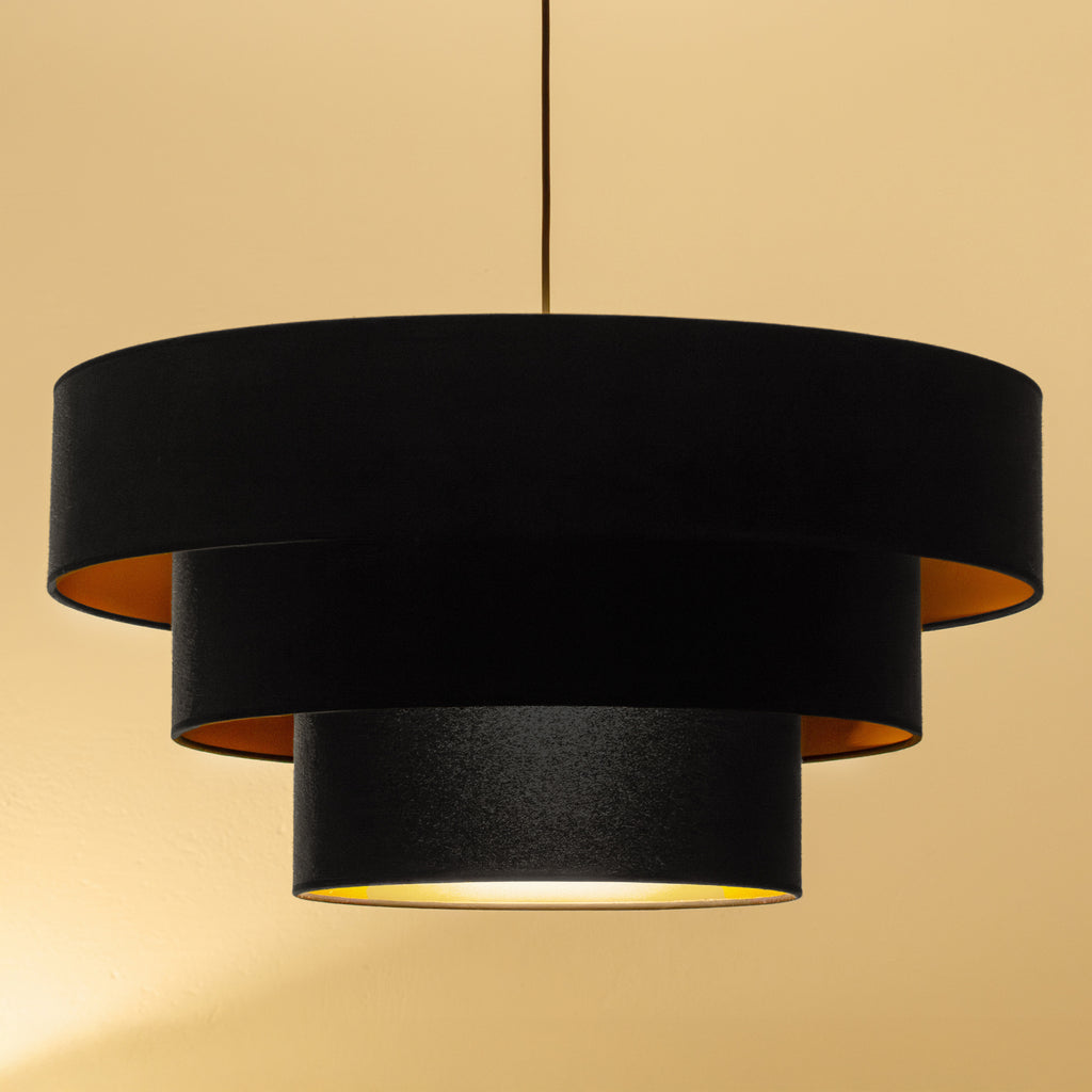 Lampa wisząca DUOLLA LUNETA NERO 750565 czarny/złoty 1xE27 średn.60cm