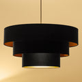 Lampa wisząca DUOLLA LUNETA NERO 750565 czarny/złoty 1xE27 średn.60cm