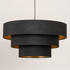 Lampa wisząca DUOLLA LUNETA NERO 750565 czarny/złoty 1xE27 średn.60cm