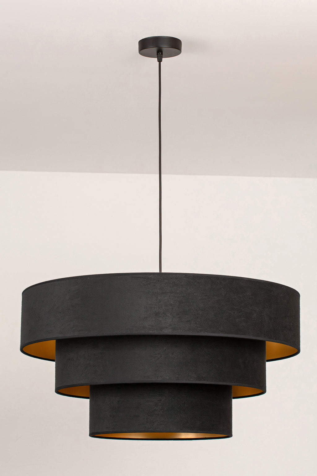 Lampa wisząca DUOLLA LUNETA NERO 750565 czarny/złoty 1xE27 średn.60cm