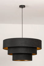 Lampa wisząca DUOLLA LUNETA NERO 750565 czarny/złoty 1xE27 średn.60cm