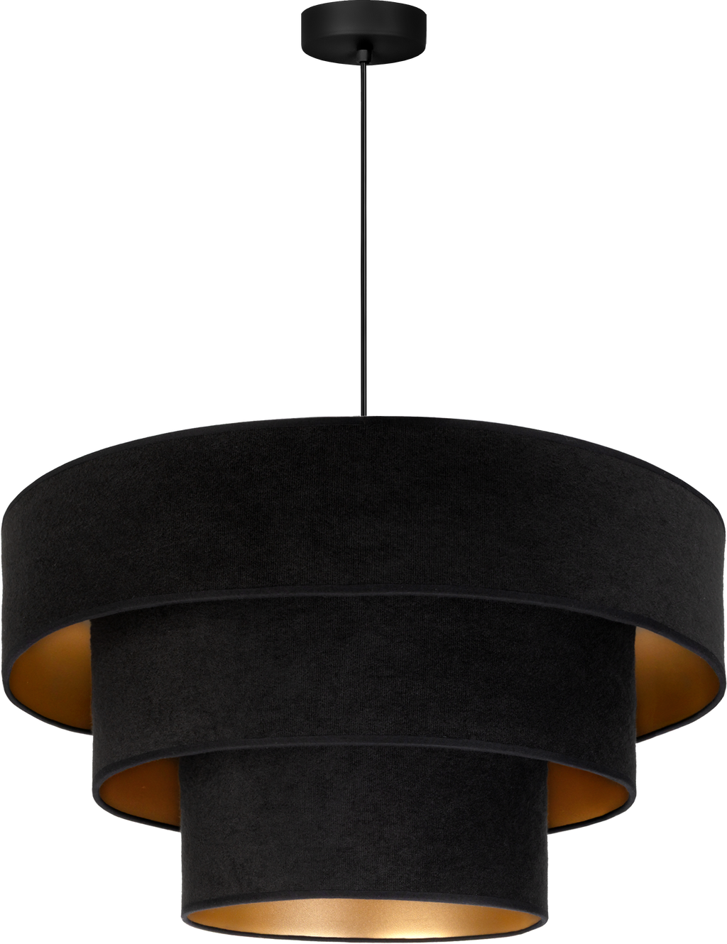 Lampa wisząca DUOLLA LUNETA NERO 750565 czarny/złoty 1xE27 średn.60cm