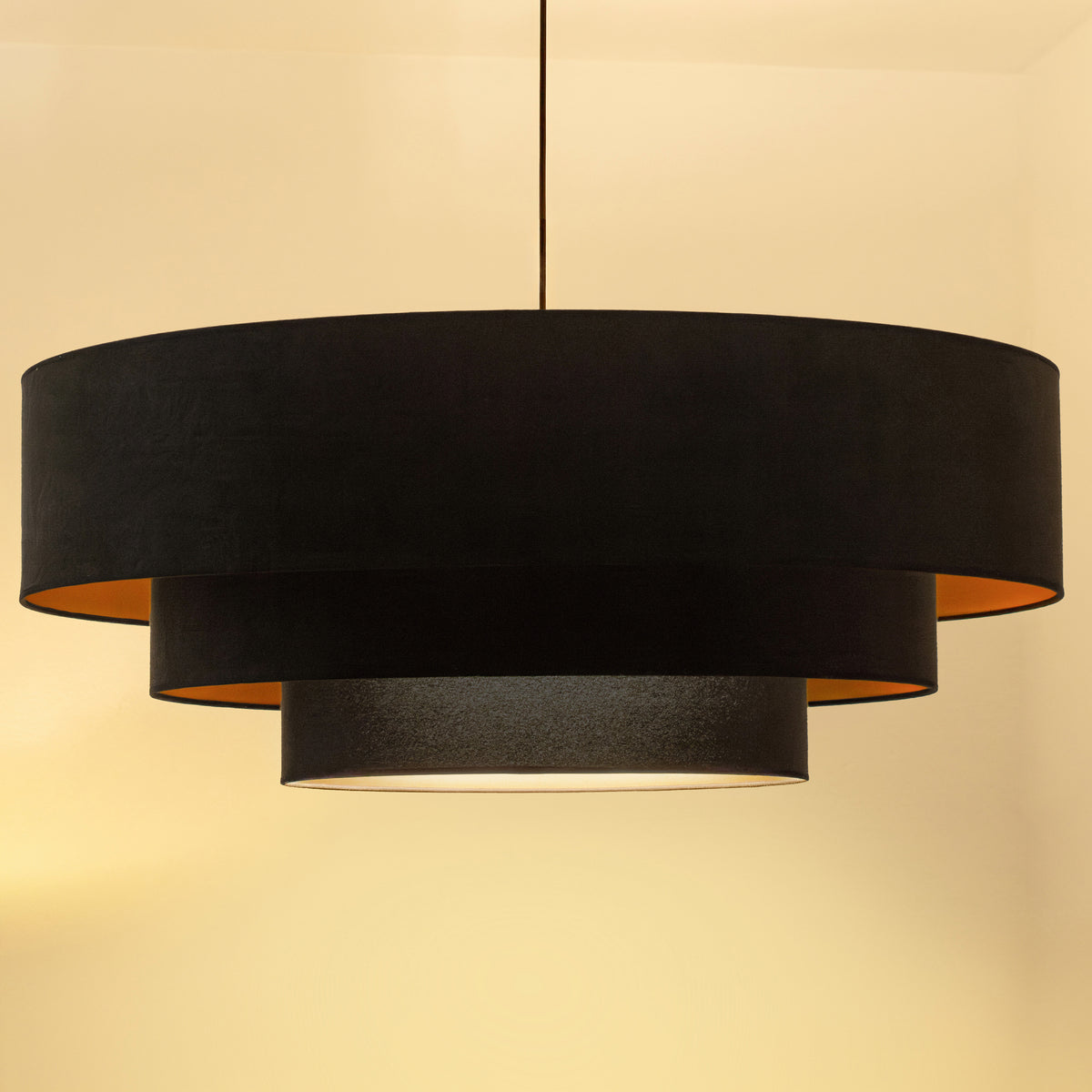 Lampa wisząca DUOLLA LUNETA NERO 750602 czarny/złoty 3xE27 średn.80cm