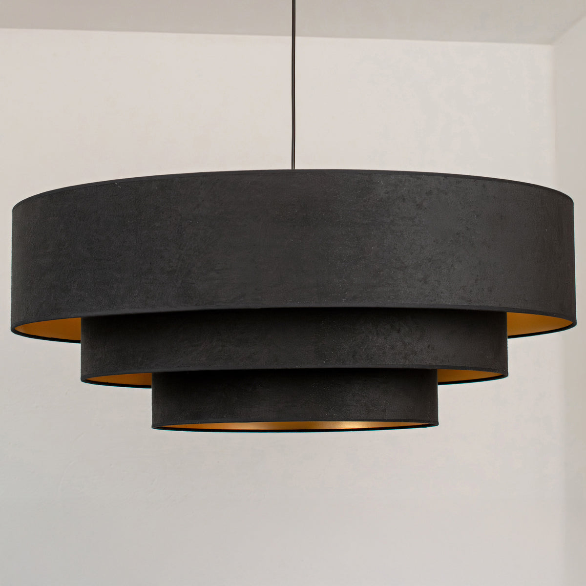 Lampa wisząca DUOLLA LUNETA NERO 750602 czarny/złoty 3xE27 średn.80cm