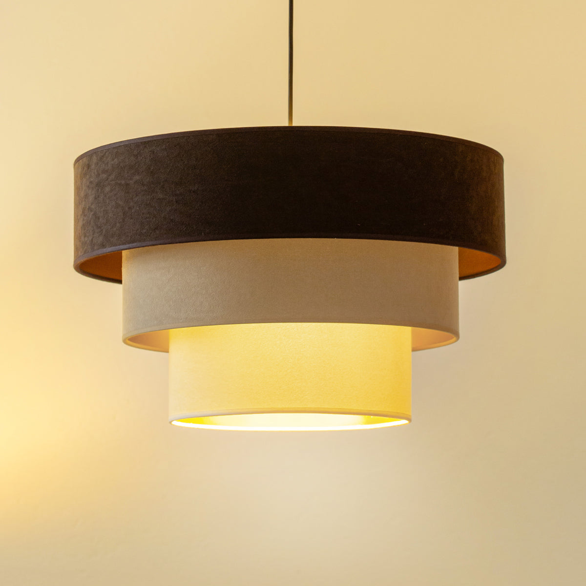 Lampa wisząca DUOLLA LUNETA TIRAMISU 750657 brązowy/kremowy 1xE27 średn.45cm