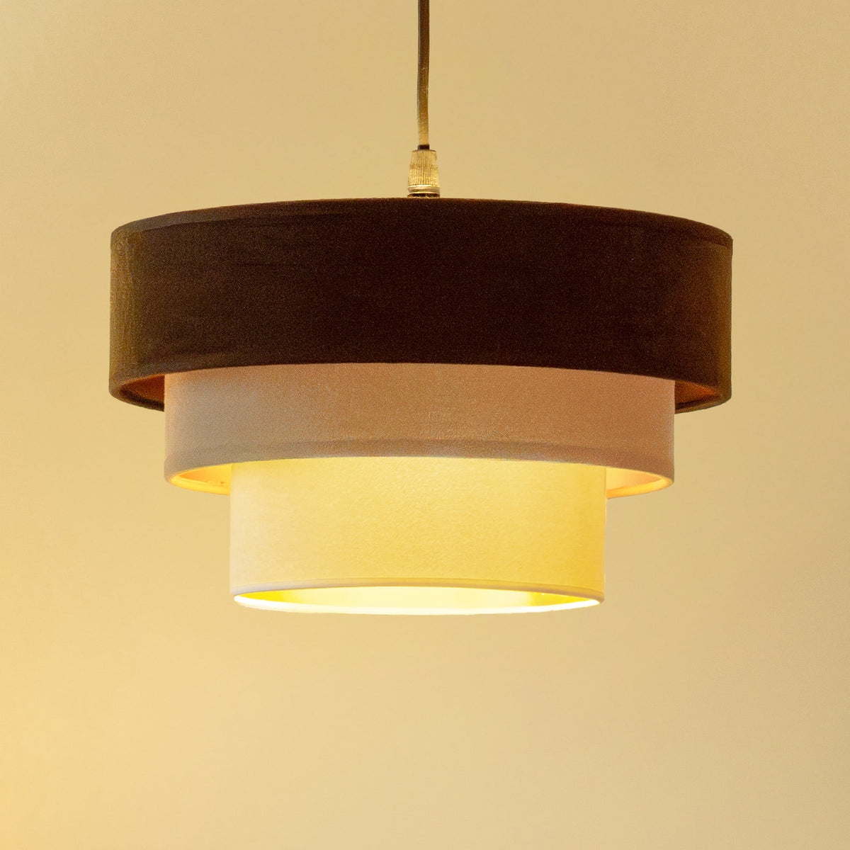 Lampa wisząca DUOLLA LUNETA TIRAMISU 750688 brązowy/kremowy 1xE27 średn.25cm