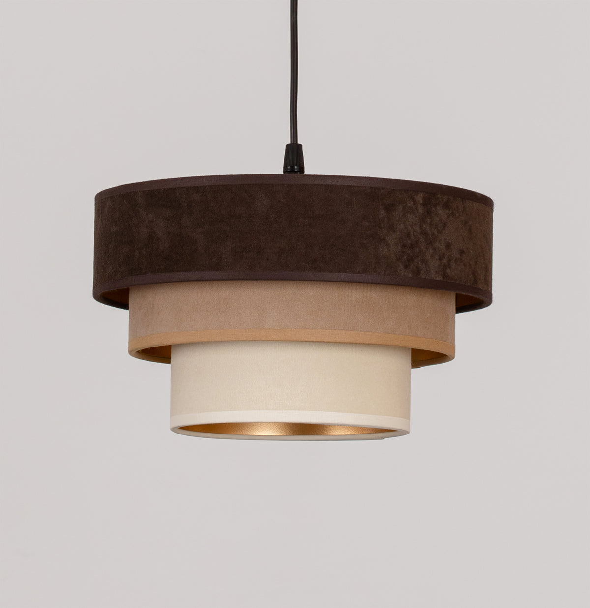 Lampa wisząca DUOLLA LUNETA TIRAMISU 750688 brązowy/kremowy 1xE27 średn.25cm