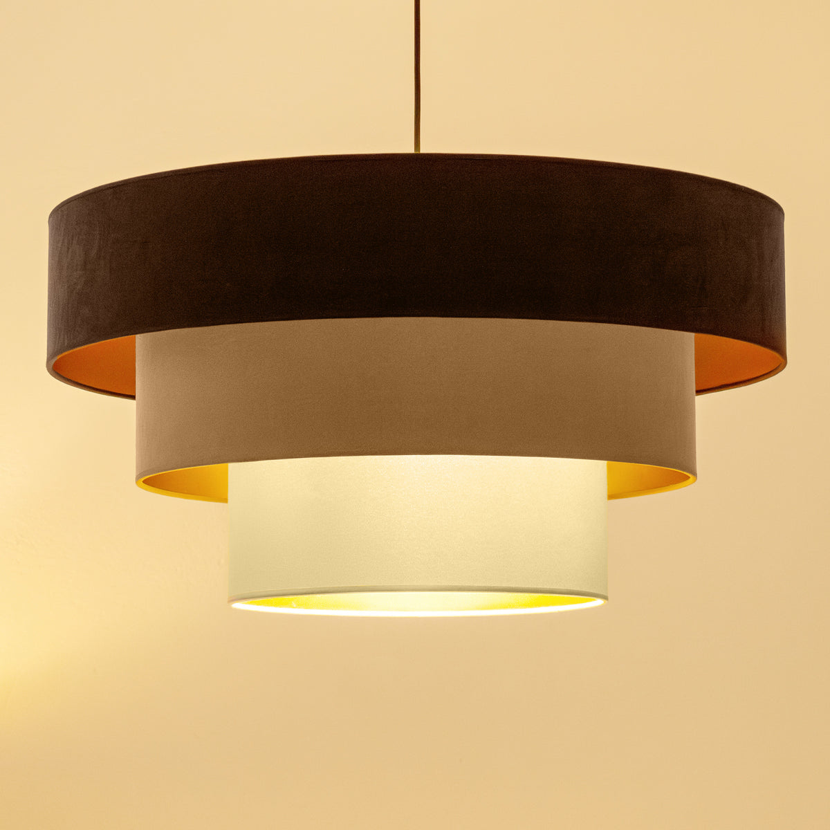 Lampa wisząca DUOLLA LUNETA TIRAMISU 750695 brązowy/kremowy 1xE27 średn.60cm