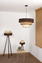Lampa wisząca DUOLLA LUNETA TIRAMISU 750695 brązowy/kremowy 1xE27 średn.60cm